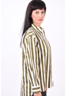 Camasa Dama Selected Slflotte Striped bumbac Martini Olive Stripes